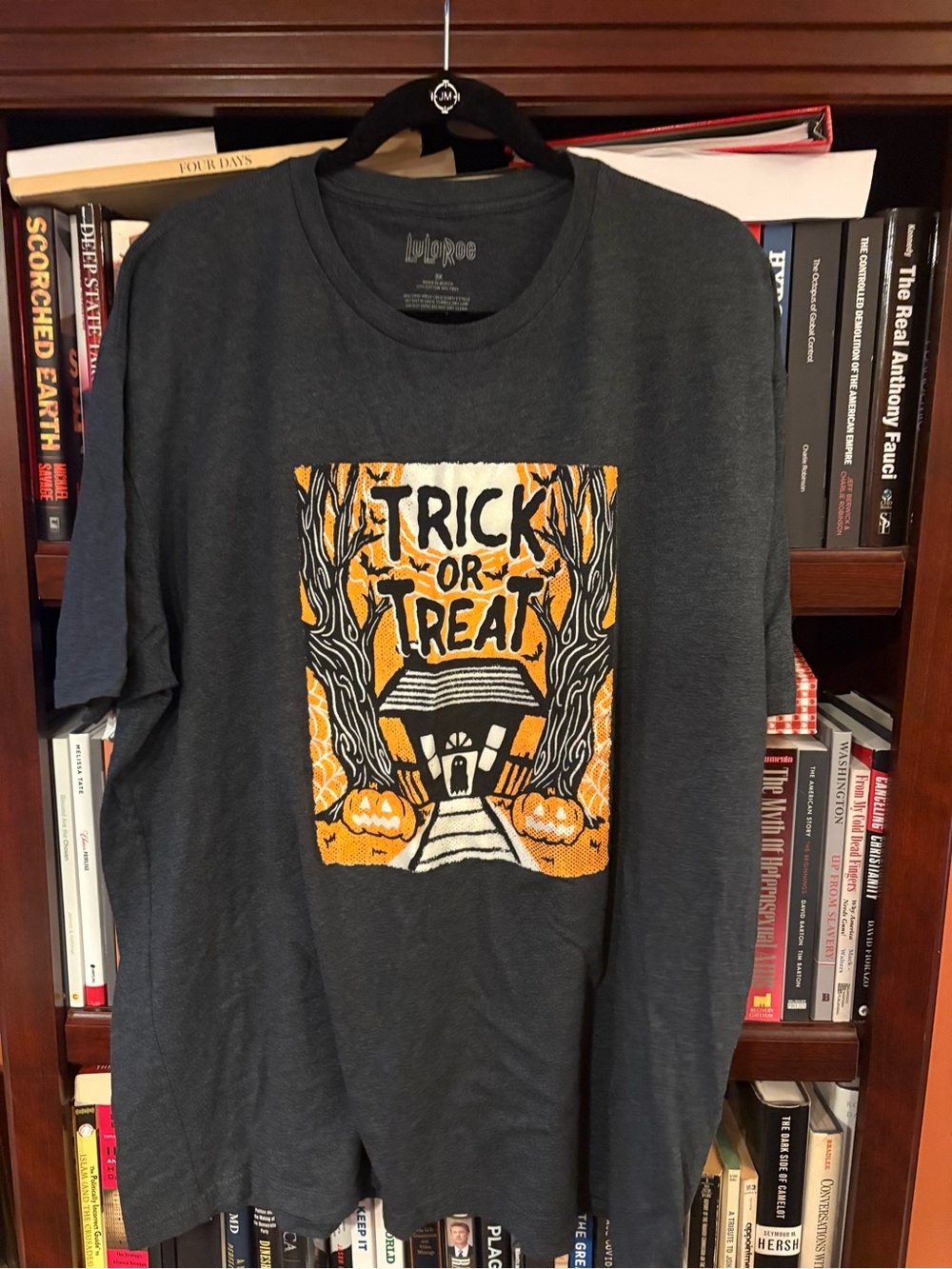 LuLaRoe Dark Gray 'Trick or Treat' Halloween Graphic Tee